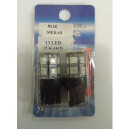 LED T20 12V 13SMD 5050 BLITZ MERAH