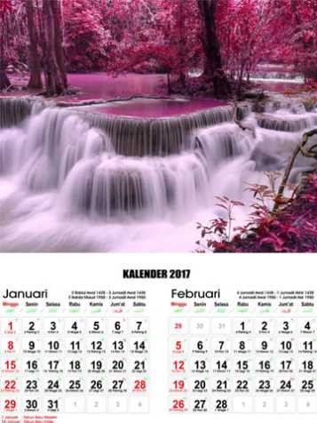 Kalender Pemandangan Air Terjun